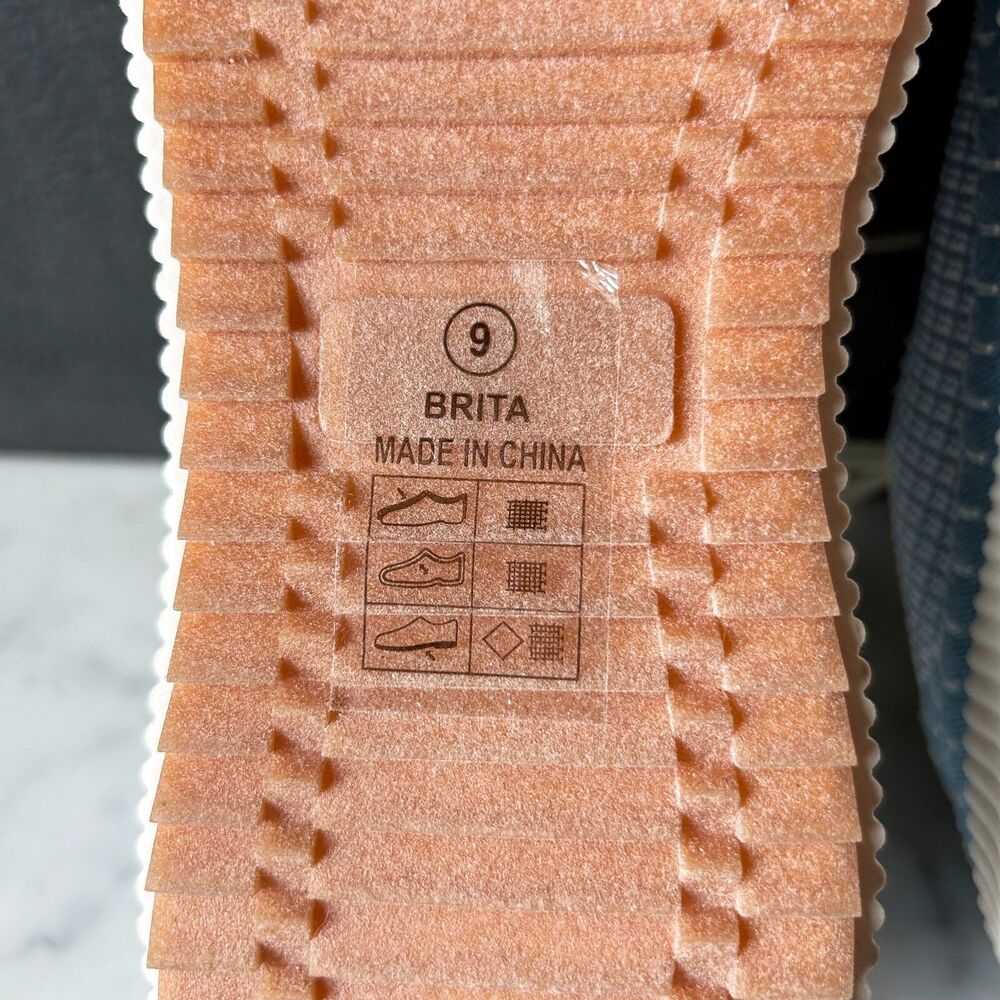 Nicole Miller Brita Platform Wedge Sneakers Blue/White - Women's Size 9 NEW - Picture 8 of 9